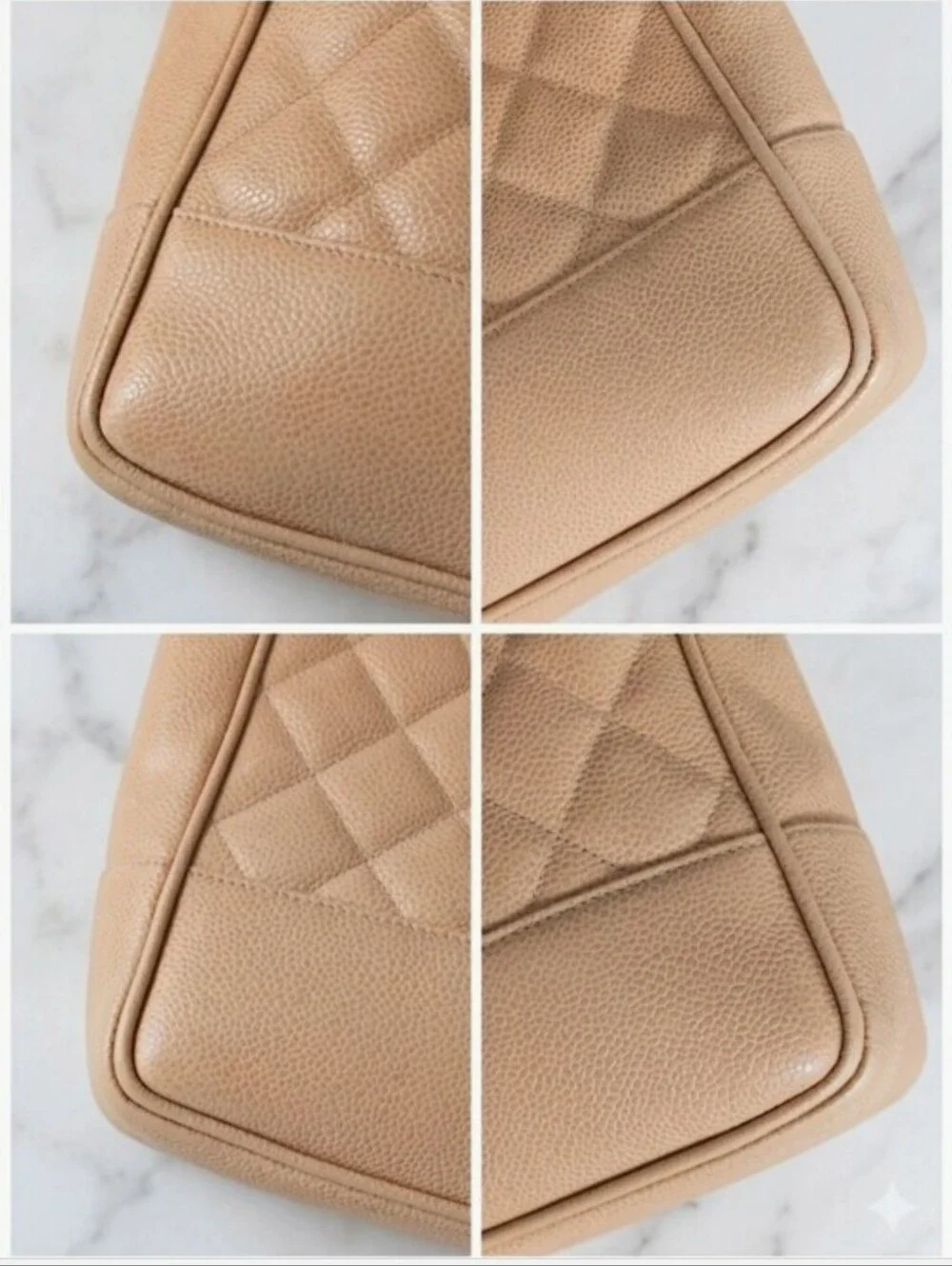 Chanel Vintage Beige Caviar Leather Quilted Tote 24K Gold Plated ✨️ COA